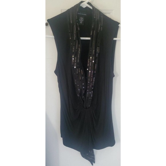 NWOT Victoria's Secret Sequin Collar Deep V-Neck Top with Keyhole - X-Small - Picture 4 of 7